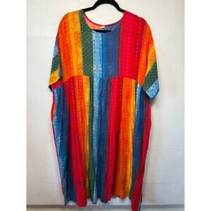 Ya Wei Cotton Colorful House Dress, Swim Cover Up, Hippie, Boho